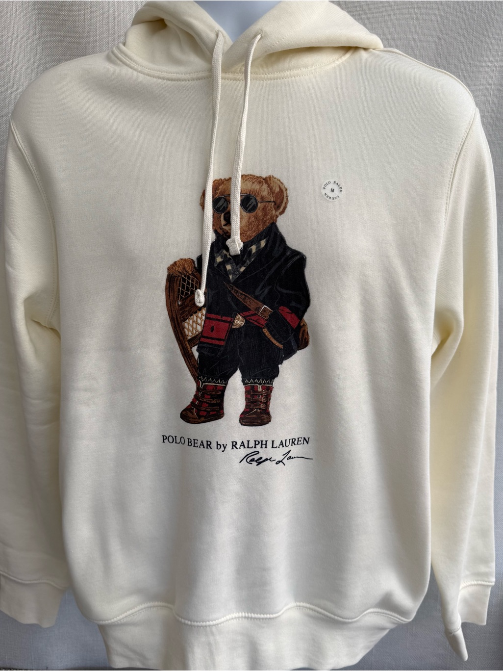 Ralph Lauren Cream Hoodie With Bear Design